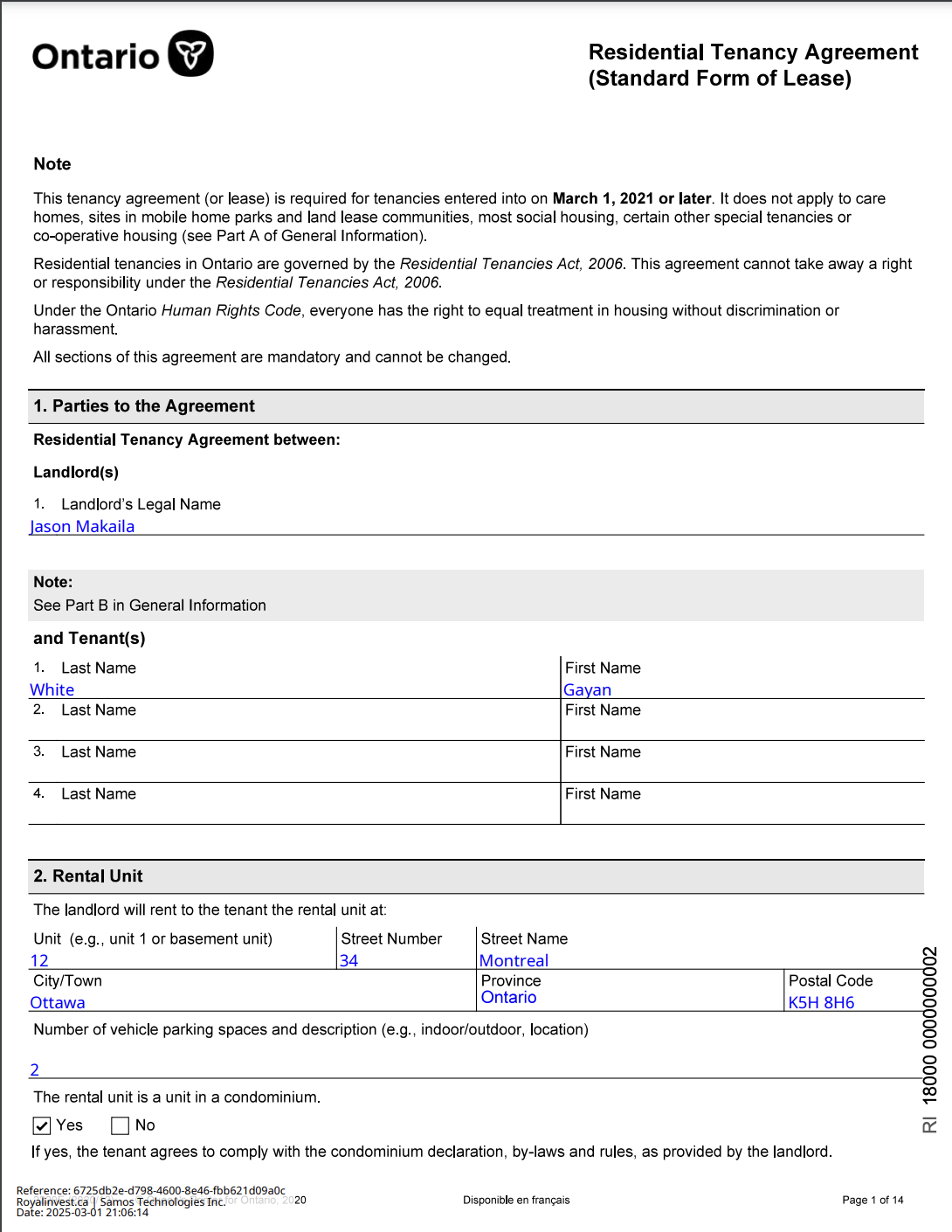Ontario tenancy agreement at royalinvest.ca